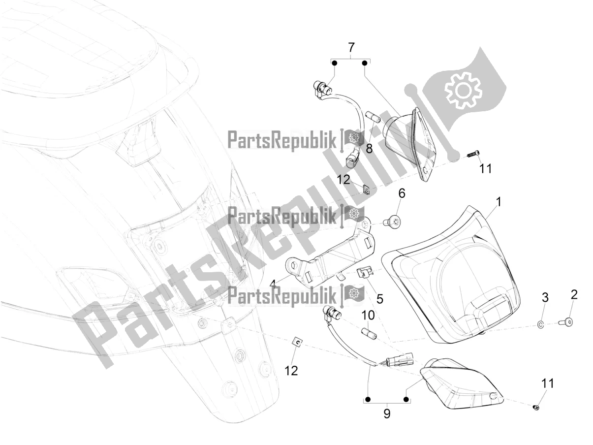 Toutes les pièces pour le Phares Arrière - Clignotants du Vespa GTS 300 Super HPE 4 T/4V IE ABS 2021