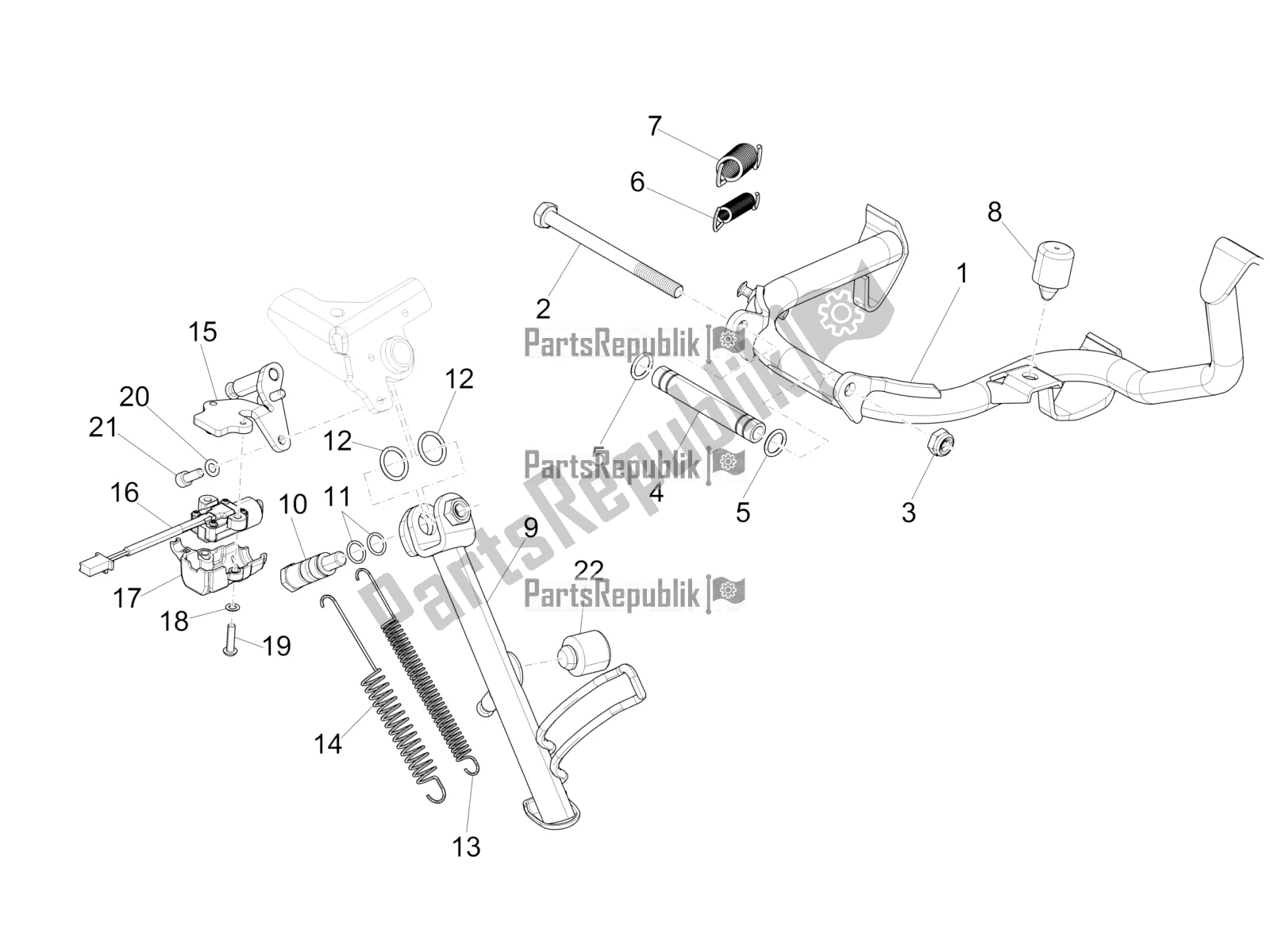 Toutes les pièces pour le Des Stands du Vespa GTS 300 Super HPE 4 T/4V IE ABS 2021