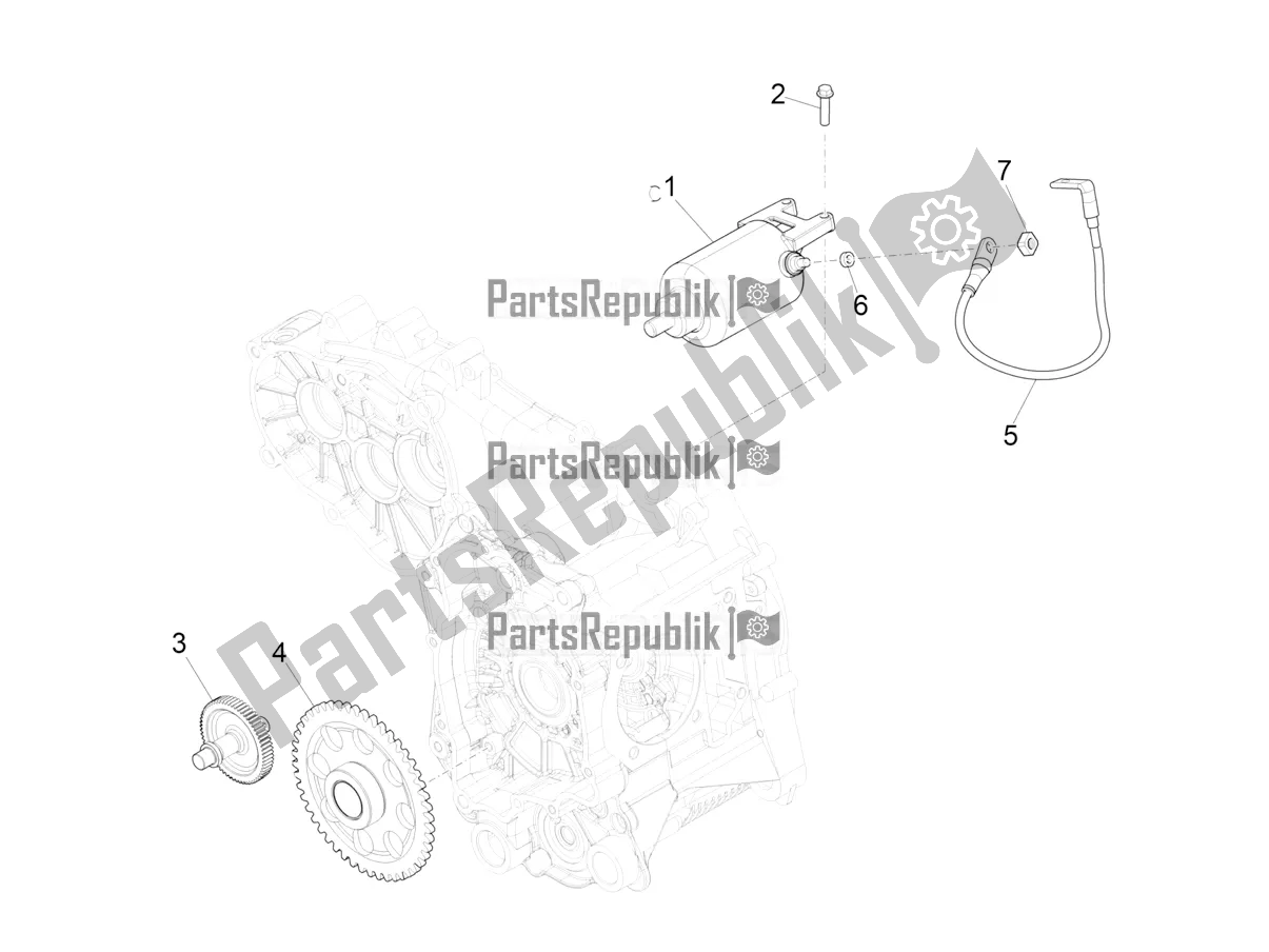 Alle onderdelen voor de Stater - Elektrische Starter van de Vespa GTS 300 Super HPE 4 T/4V IE ABS 2021