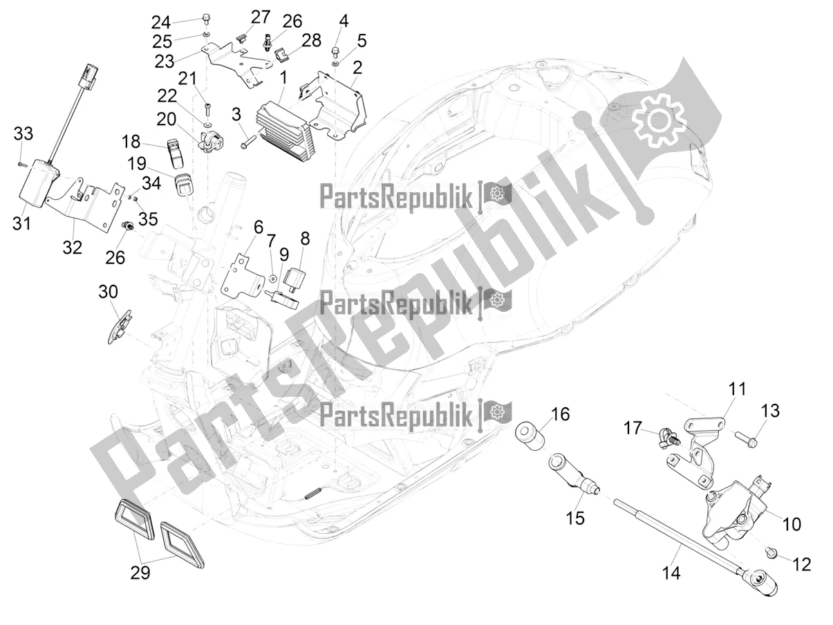 All parts for the Voltage Regulators - Electronic Control Units (ecu) - H. T. Coil of the Vespa GTS 300 Super HPE 4 T/4V IE ABS 2021