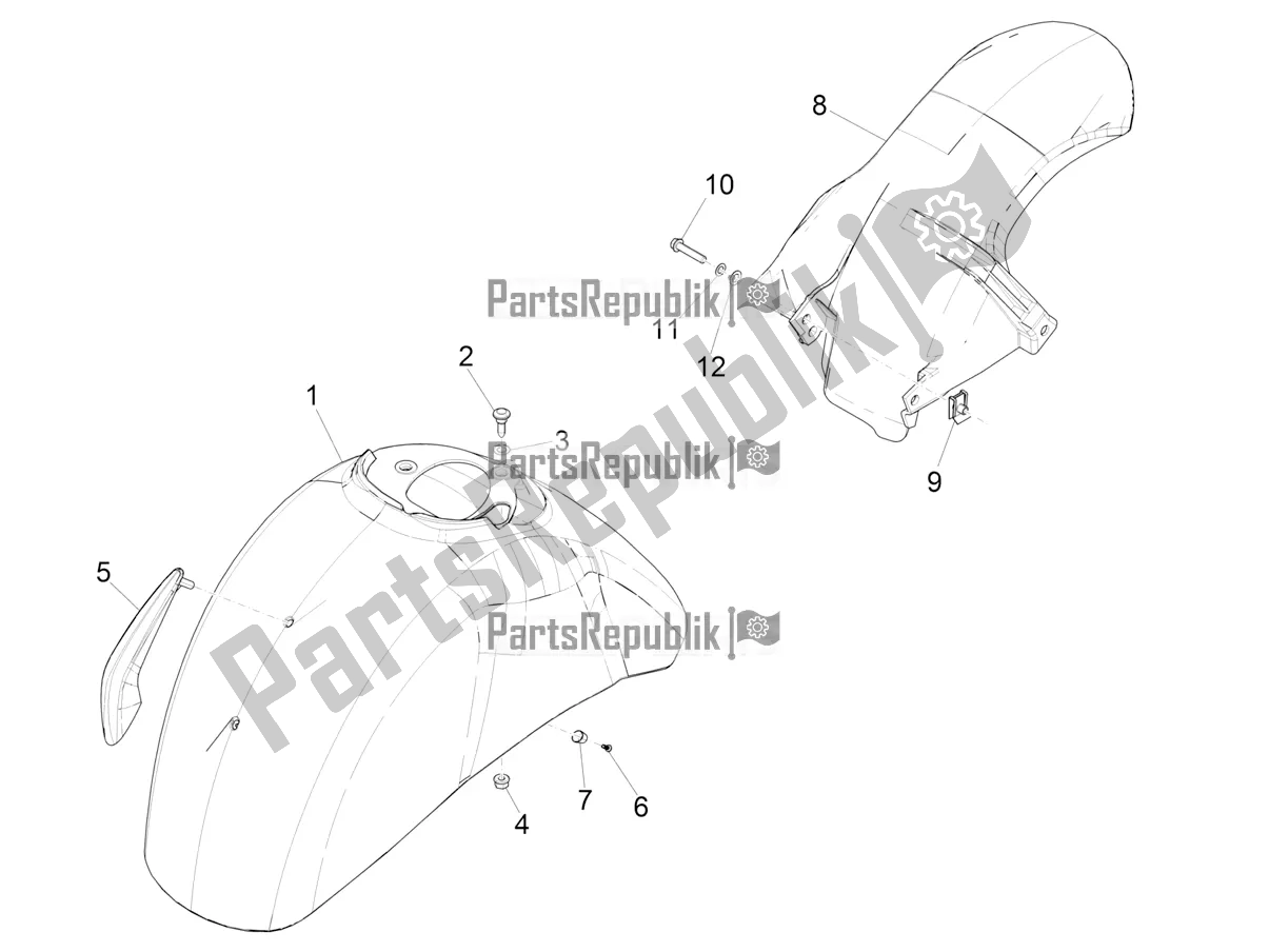 Toutes les pièces pour le Logement De Roue - Garde-boue du Vespa GTS 300 Super HPE 4 T/4V IE ABS 2021