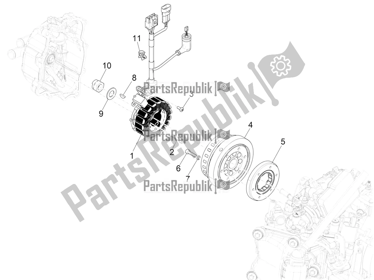 Wszystkie części do Magneto Ko? A Zamachowego Vespa GTS 300 Super HPE 4 T/4V IE ABS 2022