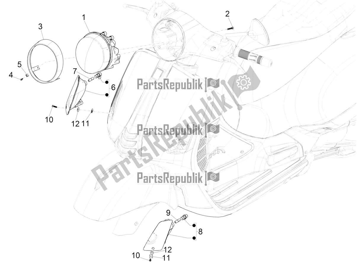 Toutes les pièces pour le Phares Avant - Clignotants du Vespa GTS 300 Super HPE 4 T/4V IE ABS 2022