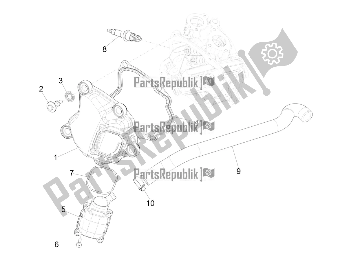 Todas las partes para Cubierta De Tapa De Cilindro de Vespa GTS 300 Super HPE 4 T/4V IE ABS Apac 2021