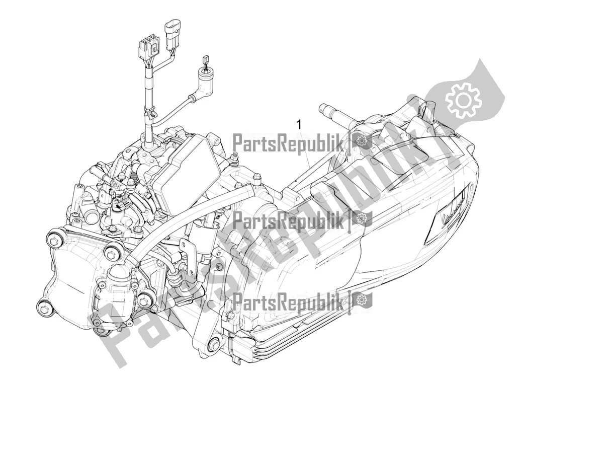 Tutte le parti per il Motore, Assemblaggio del Vespa GTS 300 Super HPE 4 T/4V IE ABS Apac 2021