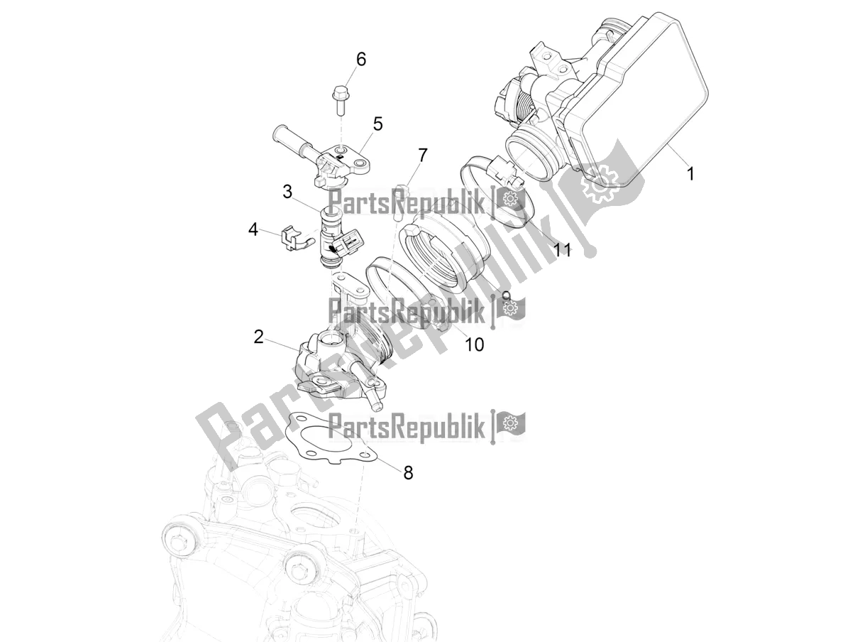 Todas las partes para Throttle Body - Injector - Induction Joint de Vespa GTS 300 Super HPE 4 T/4V IE ABS Apac 2021