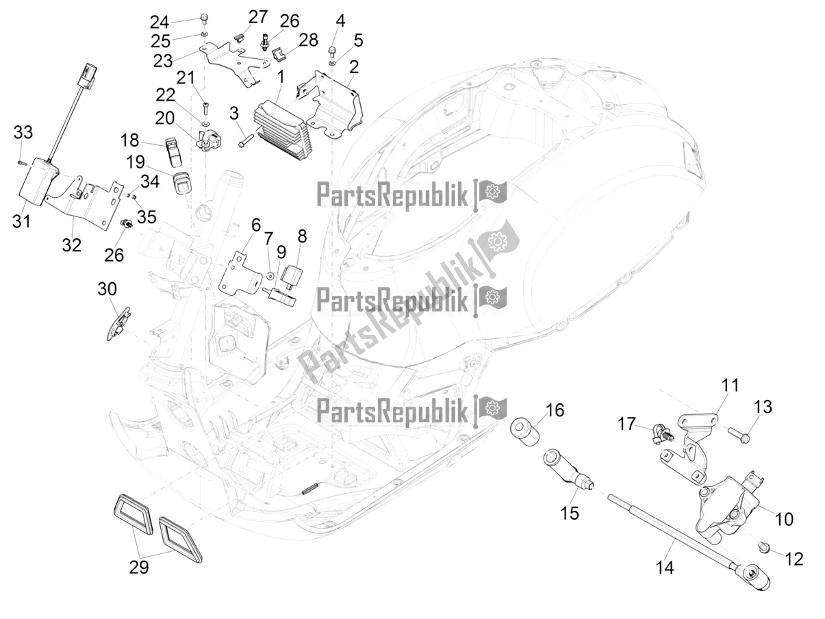 Tutte le parti per il Regolatori Di Tensione - Centraline Elettroniche (ecu) - H. T. Bobina del Vespa GTS 300 Super HPE 4 T/4V IE ABS Apac 2021