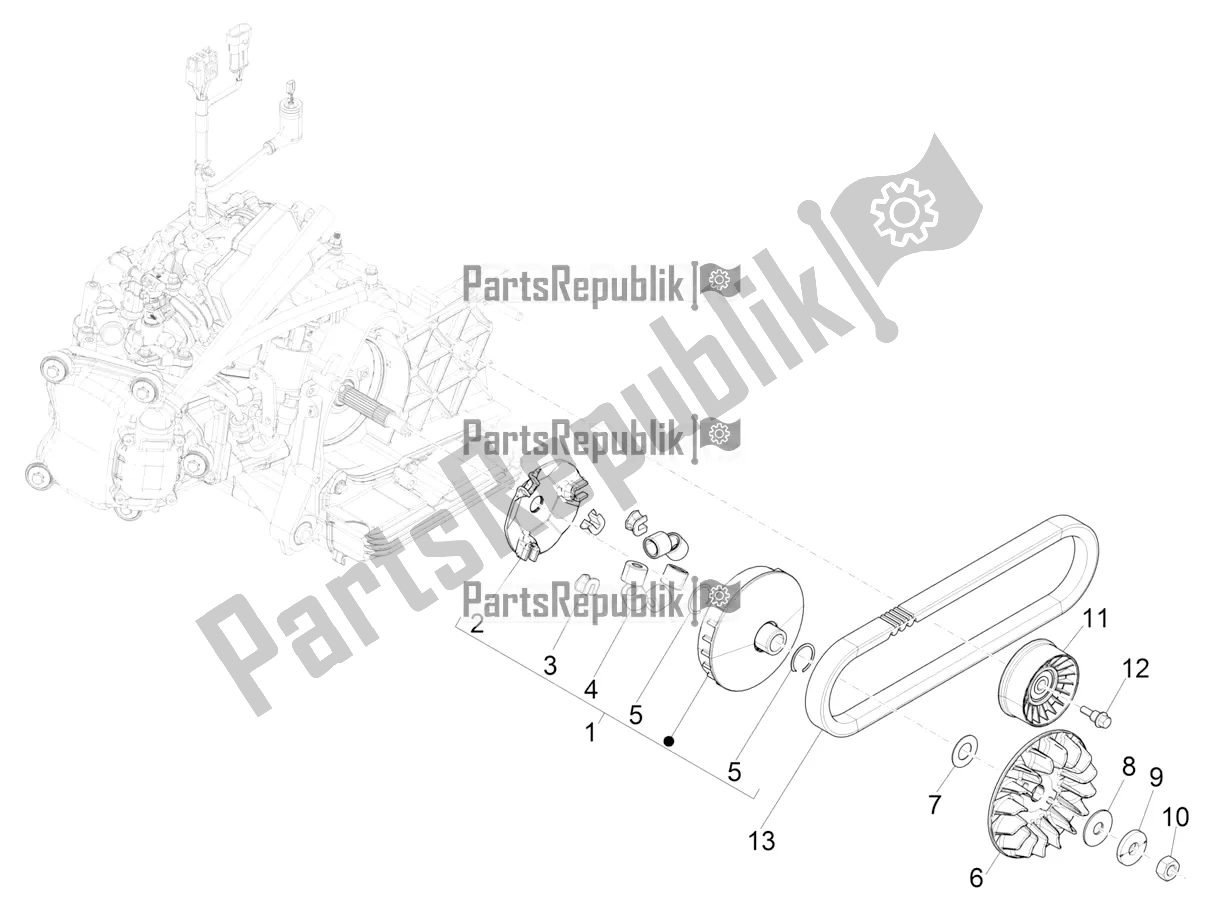 Todas las partes para Polea Motriz de Vespa GTS 300 Super HPE 4 T/4V IE ABS Apac 2022