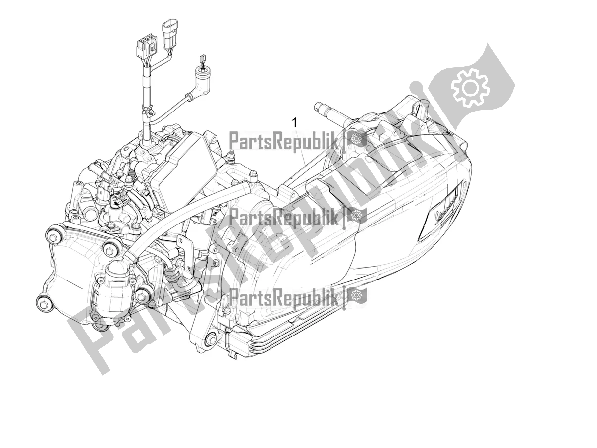 Todas las partes para Ensamblaje Del Motor de Vespa GTS 300 Super HPE 4 T/4V IE ABS Apac 2022