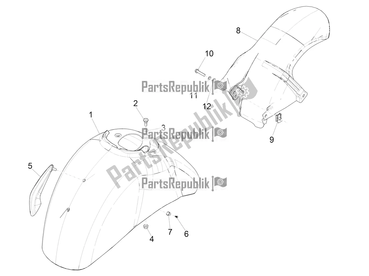 Toutes les pièces pour le Logement De Roue - Garde-boue du Vespa GTS 300 Super HPE 4 T/4V IE ABS Apac 2022