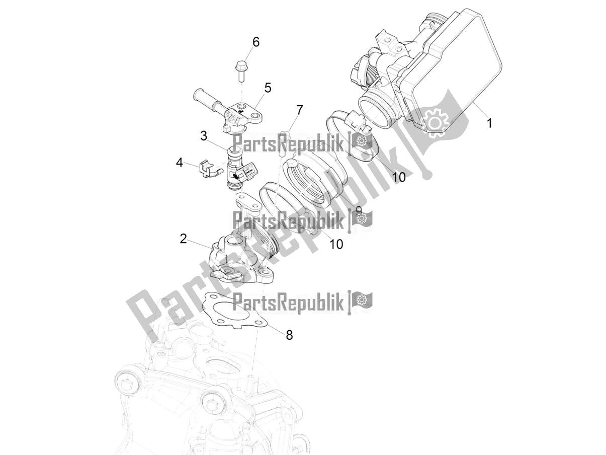 Tutte le parti per il Throttle Body - Injector - Induction Joint del Vespa GTS 300 Super HPE 4 T/4V IE ABS USA 2019