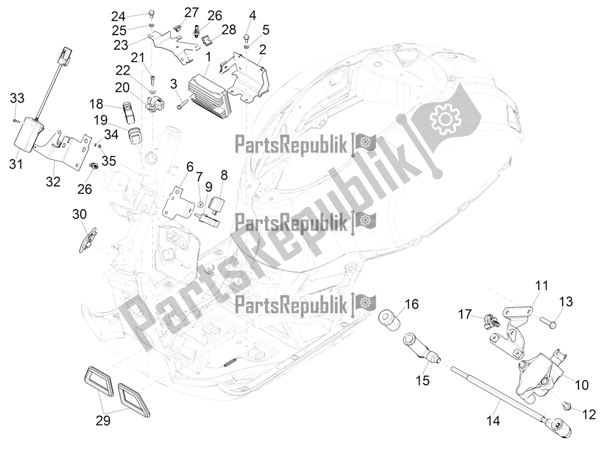 Todas las partes para Reguladores De Voltaje - Unidades De Control Electrónico (ecu) - H. T. Bobina de Vespa GTS 300 Super HPE 4 T/4V IE ABS USA 2019