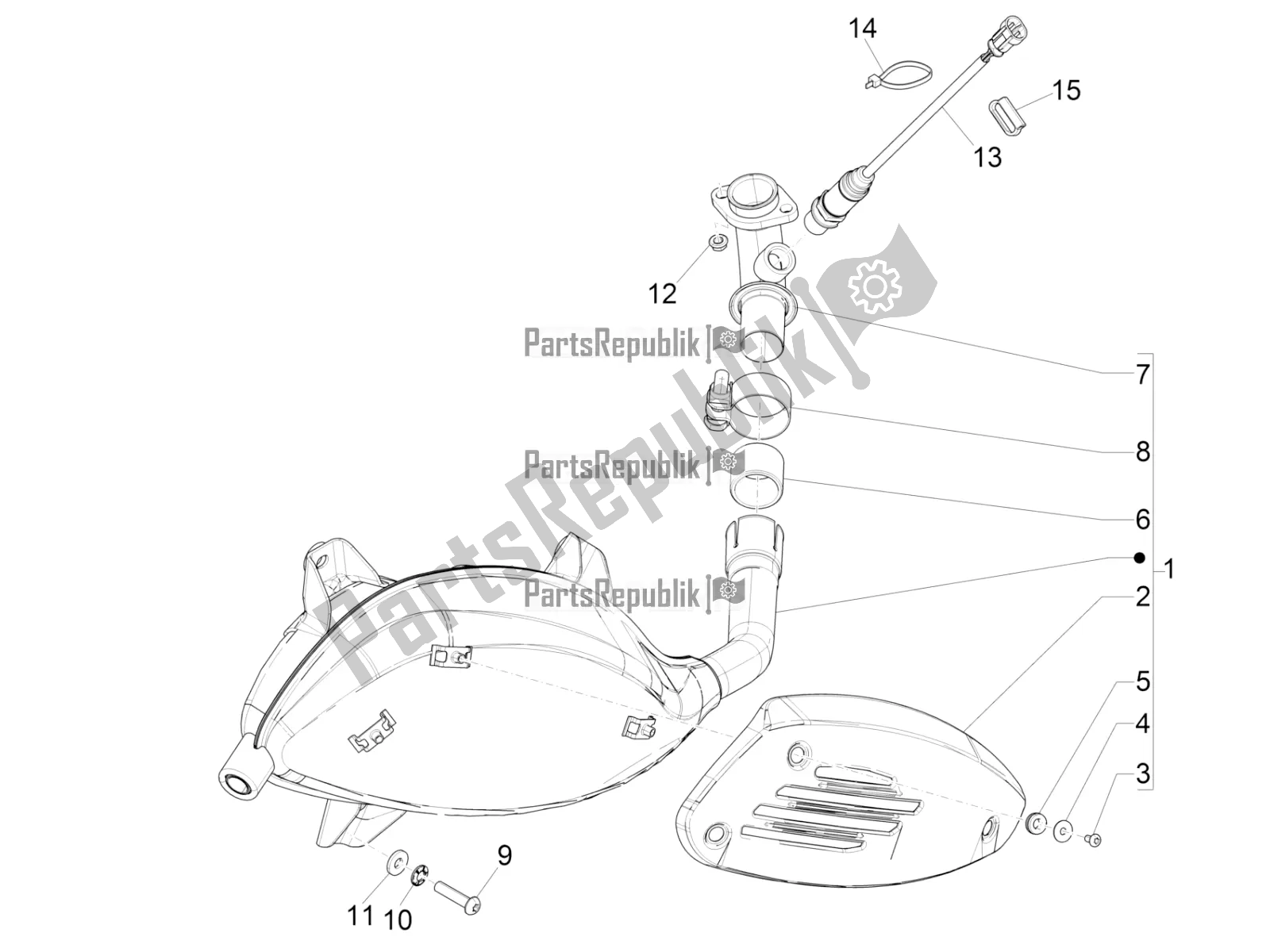 Tutte le parti per il Silenziatore del Vespa GTS 300 Super HPE 4 T/4V IE ABS USA 2020