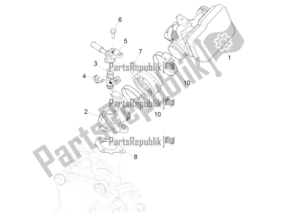 Tutte le parti per il Throttle Body - Injector - Induction Joint del Vespa GTS 300 Super HPE 4 T/4V IE ABS USA 2020