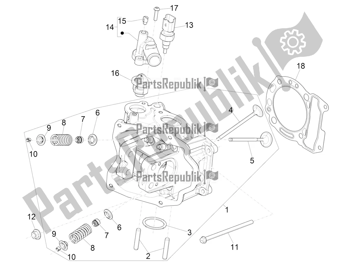 Alle onderdelen voor de Cylinder Head Unit - Valve van de Vespa GTS 300 Super HPE 4 T/4V IE ABS USA 2021