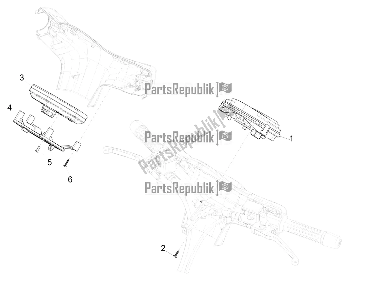 All parts for the Meter Combination - Cruscotto of the Vespa GTS 300 Super HPE 4 T/4V IE ABS USA 2021