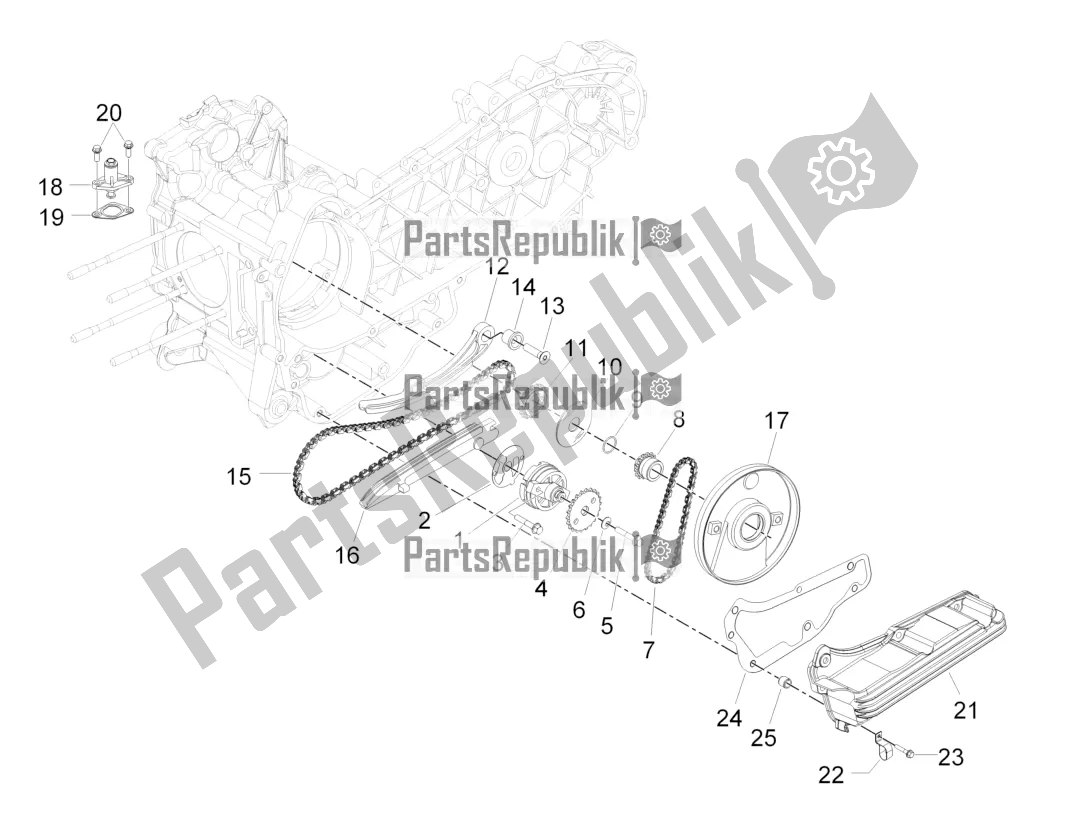 Toutes les pièces pour le La Pompe à Huile du Vespa GTS 300 Super HPE 4 T/4V IE ABS USA 2021