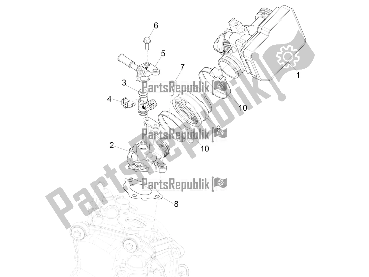 Tutte le parti per il Throttle Body - Injector - Induction Joint del Vespa GTS 300 Super HPE 4 T/4V IE ABS USA 2022