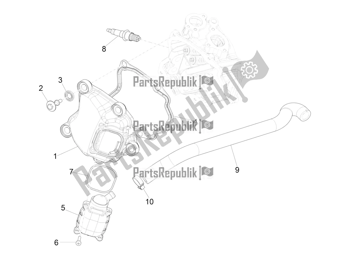 Toutes les pièces pour le Le Couvre-culasse du Vespa GTS 300 Super Hpe-tech 4 T/4V IE ABS 2018