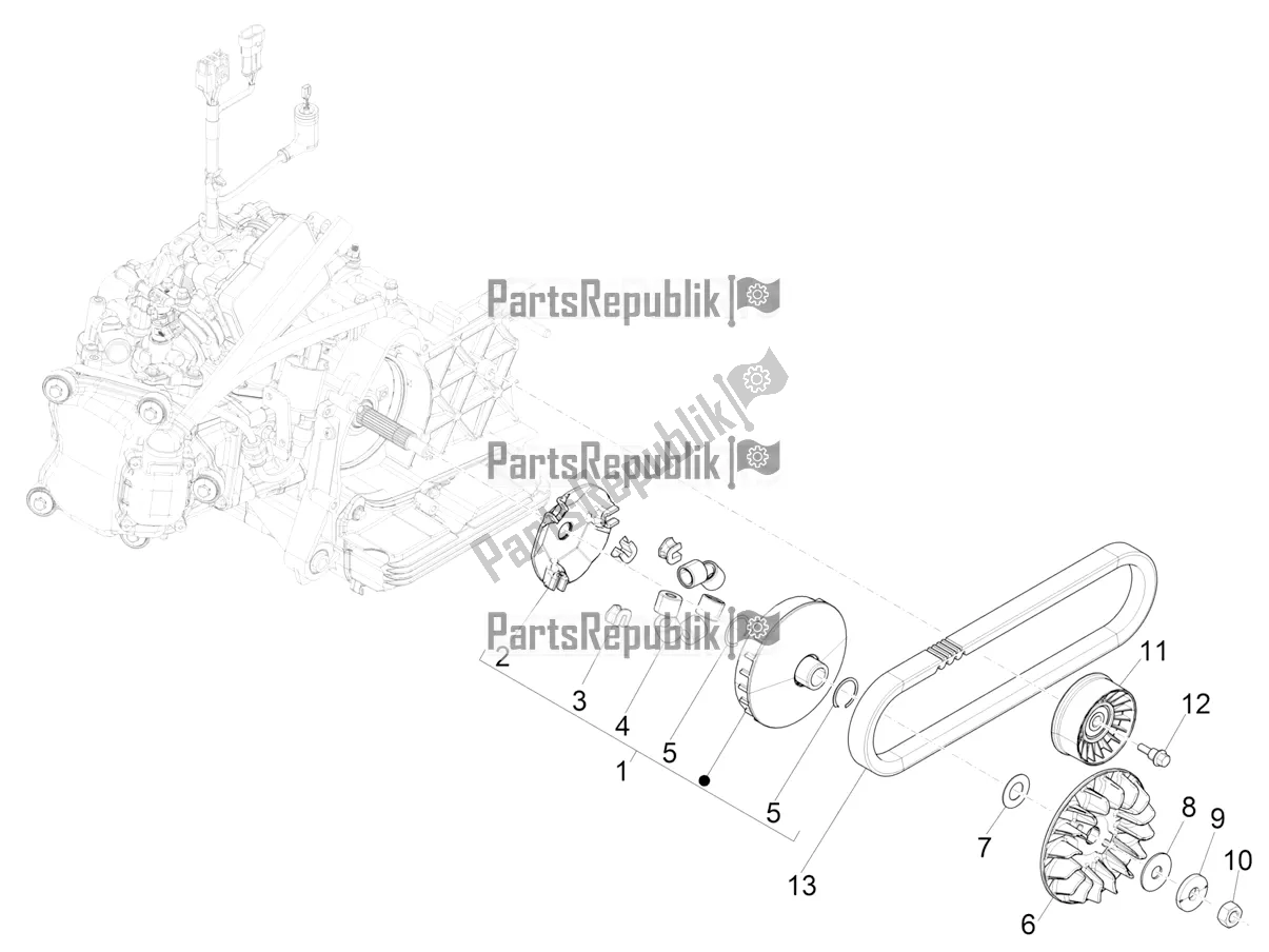 Tutte le parti per il Puleggia Motrice del Vespa GTS 300 Super Hpe-tech 4 T/4V IE ABS 2018