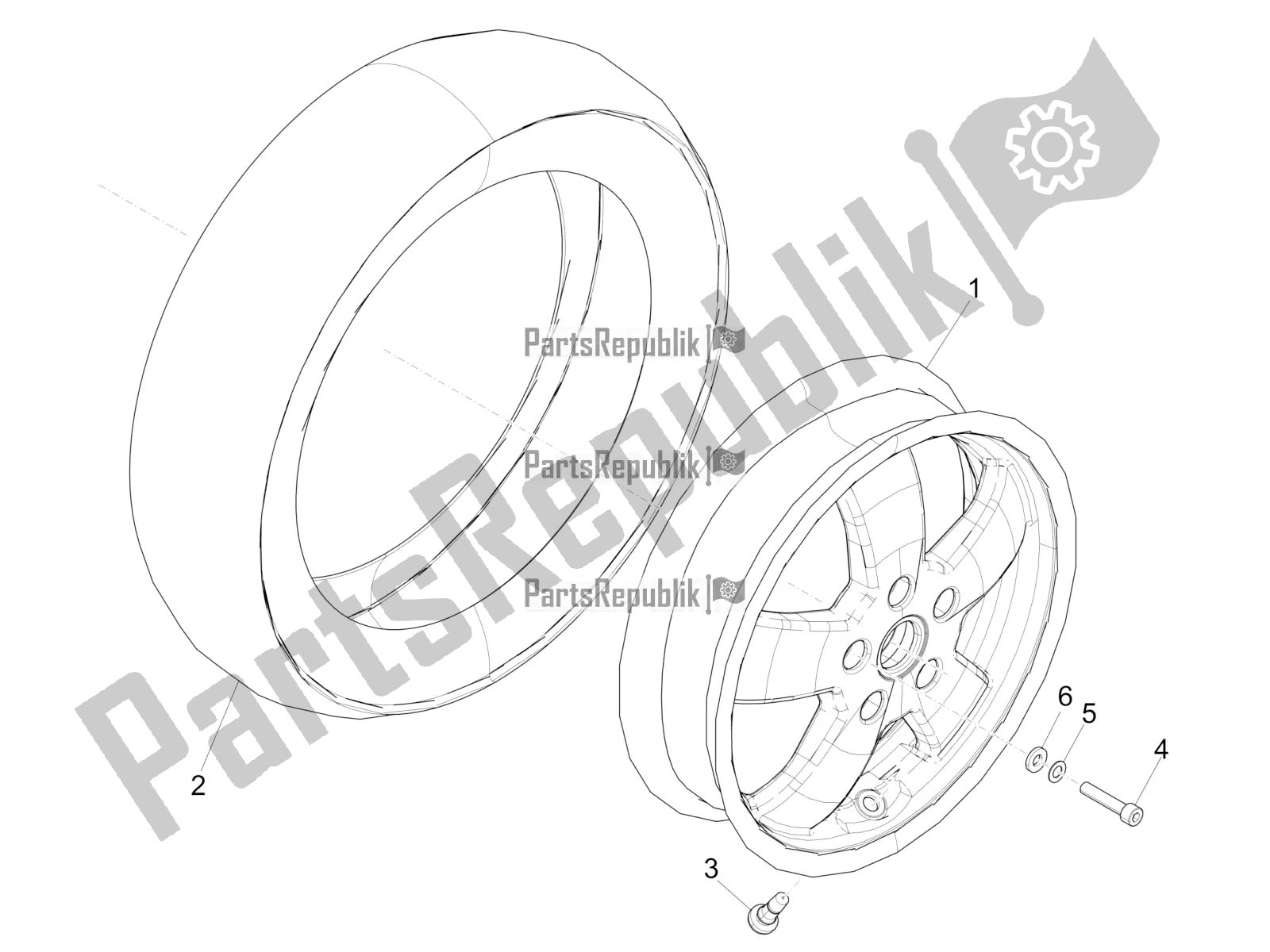 Toutes les pièces pour le Roue Avant du Vespa GTS 300 Super Hpe-tech 4 T/4V IE ABS 2018