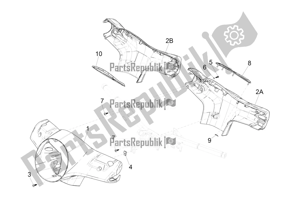 Toutes les pièces pour le Couvertures De Guidon du Vespa GTS 300 Super Hpe-tech 4 T/4V IE ABS 2018