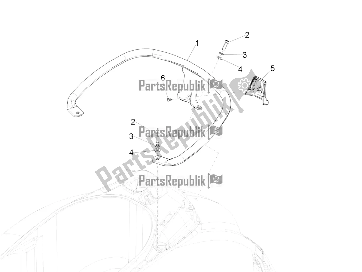 Todas las partes para Portaequipajes Trasero de Vespa GTS 300 Super Hpe-tech 4 T/4V IE ABS 2018