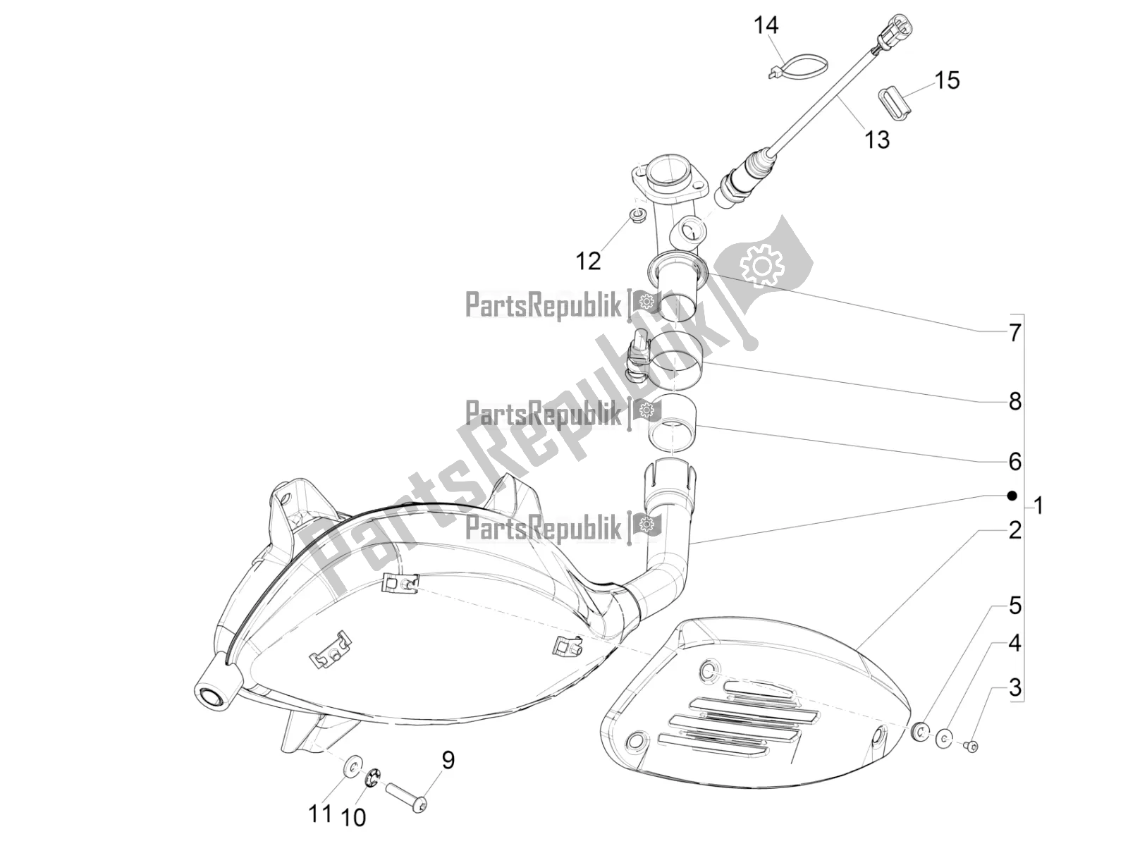 Toutes les pièces pour le Silencieux du Vespa GTS 300 Super Hpe-tech 4 T/4V IE ABS 2018