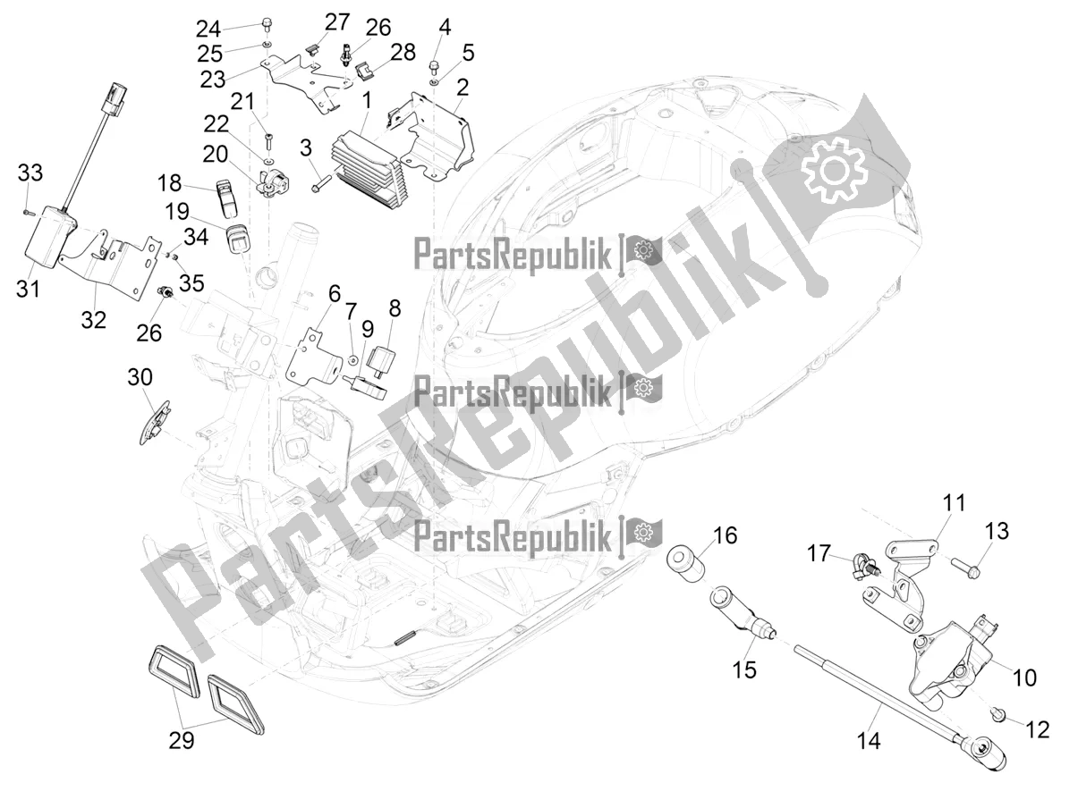 Tutte le parti per il Regolatori Di Tensione - Centraline Elettroniche (ecu) - H. T. Bobina del Vespa GTS 300 Super Hpe-tech 4 T/4V IE ABS 2018