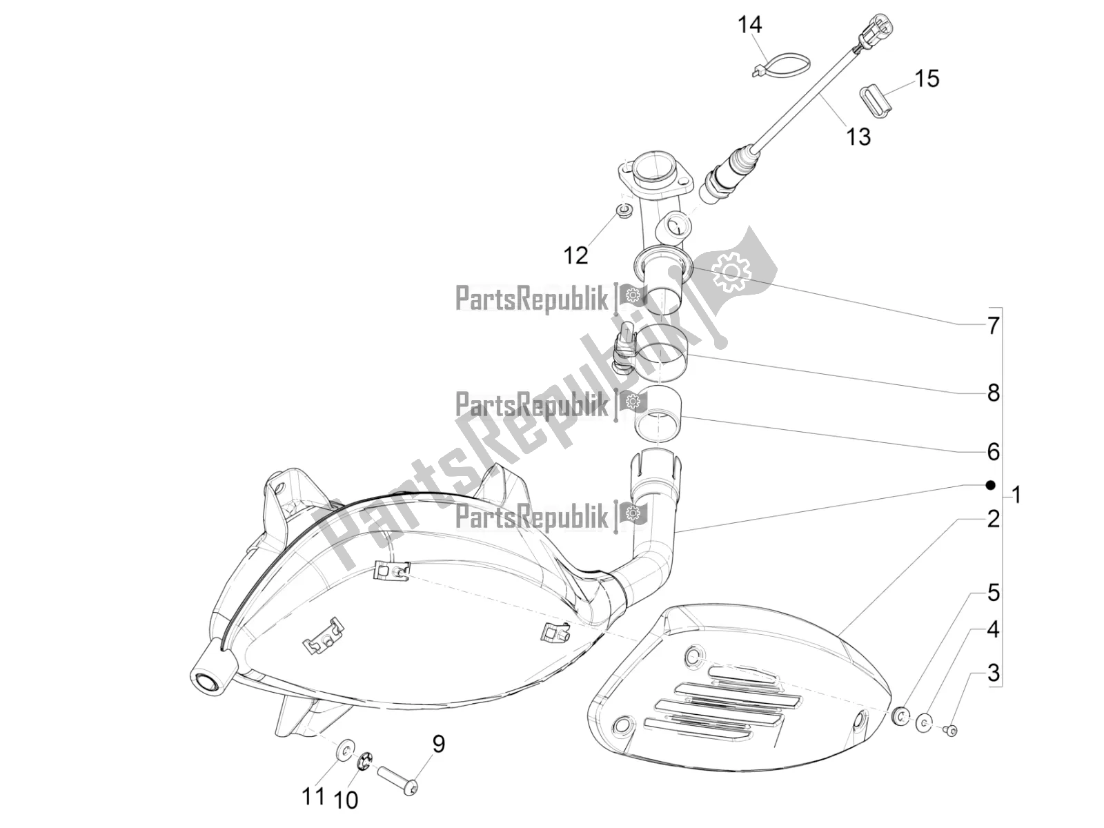 Toutes les pièces pour le Silencieux du Vespa GTS 300 Super Hpe-tech 4 T/4V IE ABS 2019