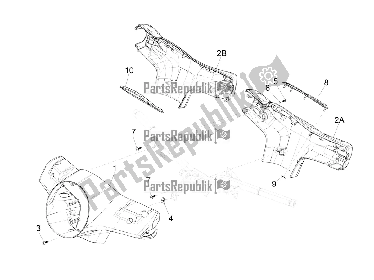 Toutes les pièces pour le Couvertures De Guidon du Vespa GTS 300 Super Hpe-tech 4 T/4V IE ABS 2020