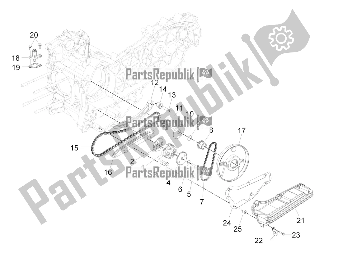 Todas as partes de Bomba De óleo do Vespa GTS 300 Super Hpe-tech 4 T/4V IE ABS 2020