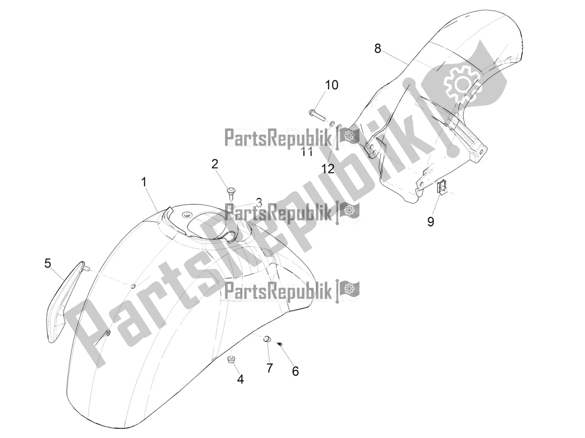 All parts for the Wheel Huosing - Mudguard of the Vespa GTS 300 Super Hpe-tech 4 T/4V IE ABS 2020