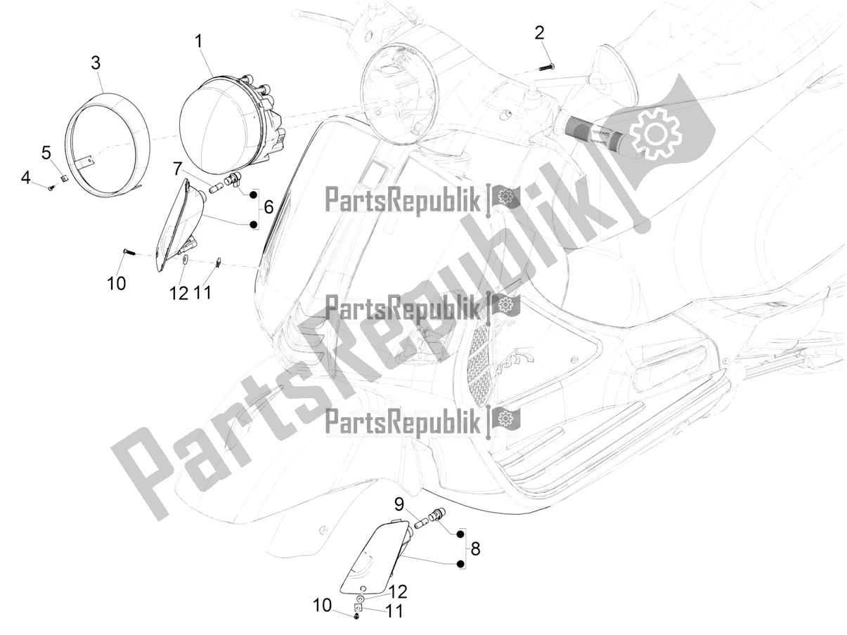 Todas las partes para Faros Delanteros - Luces Intermitentes de Vespa GTS 300 Super Hpe-tech 4 T/4V IE ABS 2021