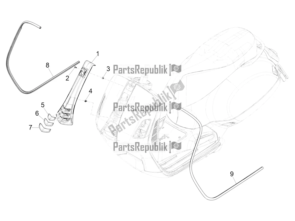 Tutte le parti per il Scudo Anteriore del Vespa GTS 300 Super Hpe-tech 4 T/4V IE ABS 2021