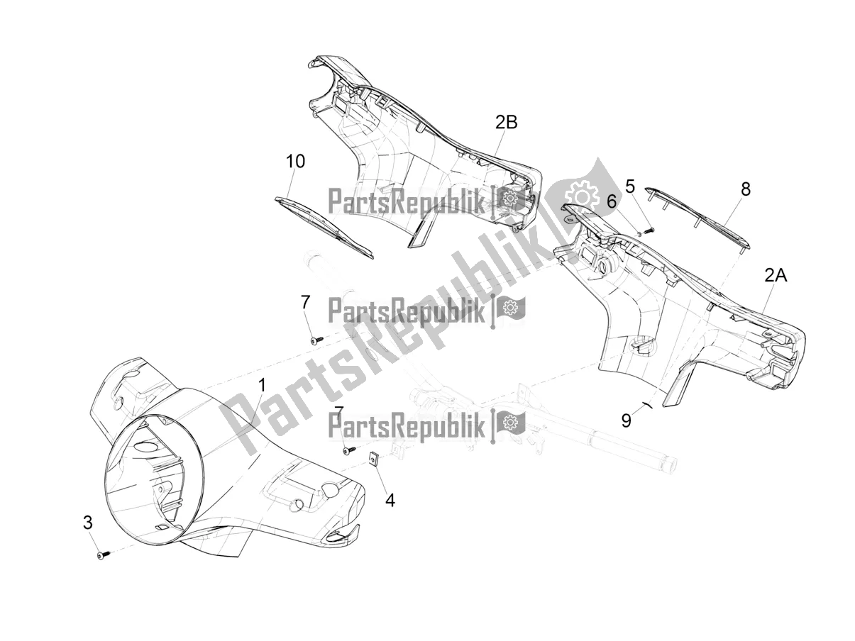 Toutes les pièces pour le Couvertures De Guidon du Vespa GTS 300 Super Hpe-tech 4 T/4V IE ABS 2021