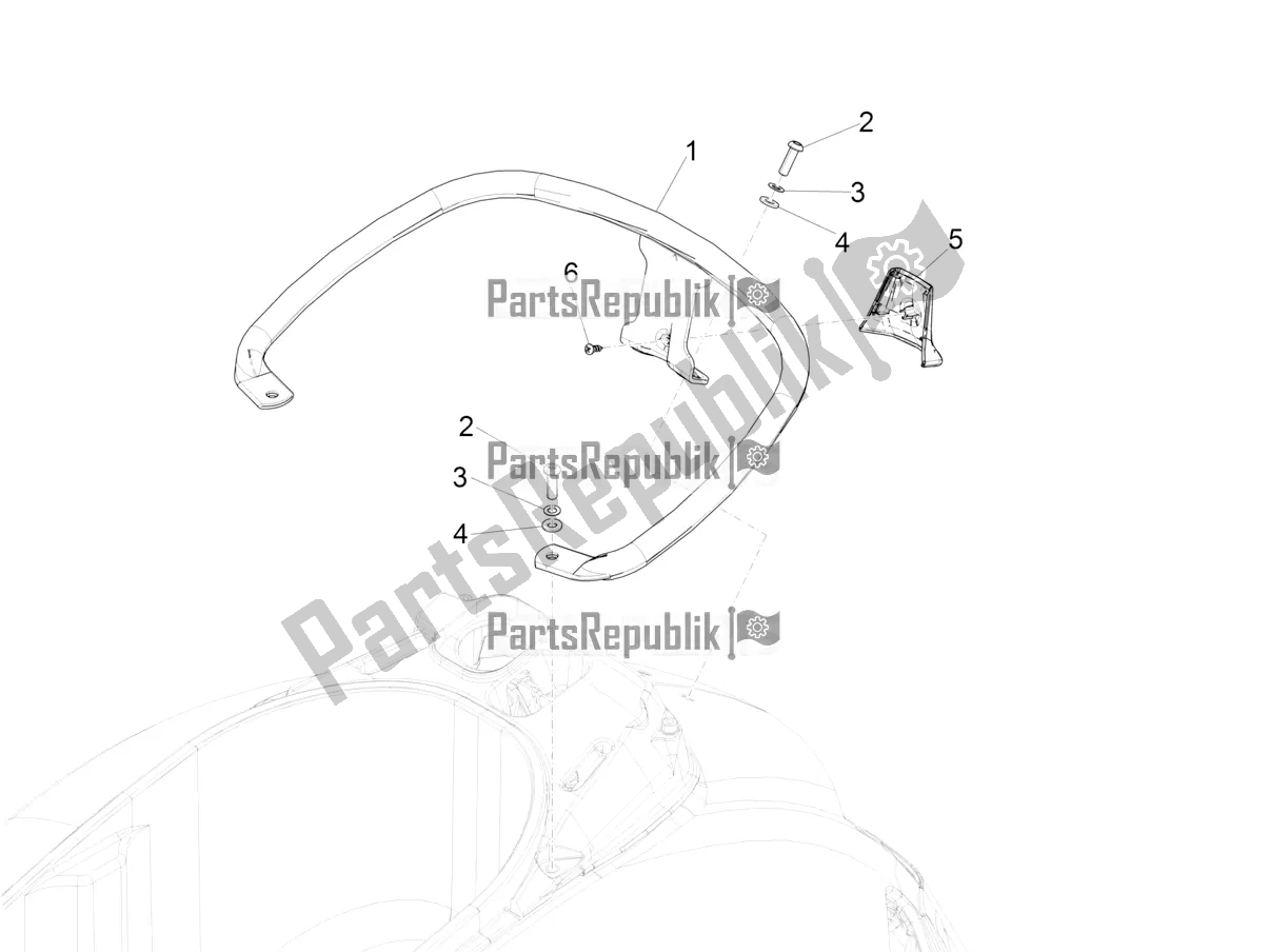 Todas las partes para Portaequipajes Trasero de Vespa GTS 300 Super Hpe-tech 4 T/4V IE ABS 2021