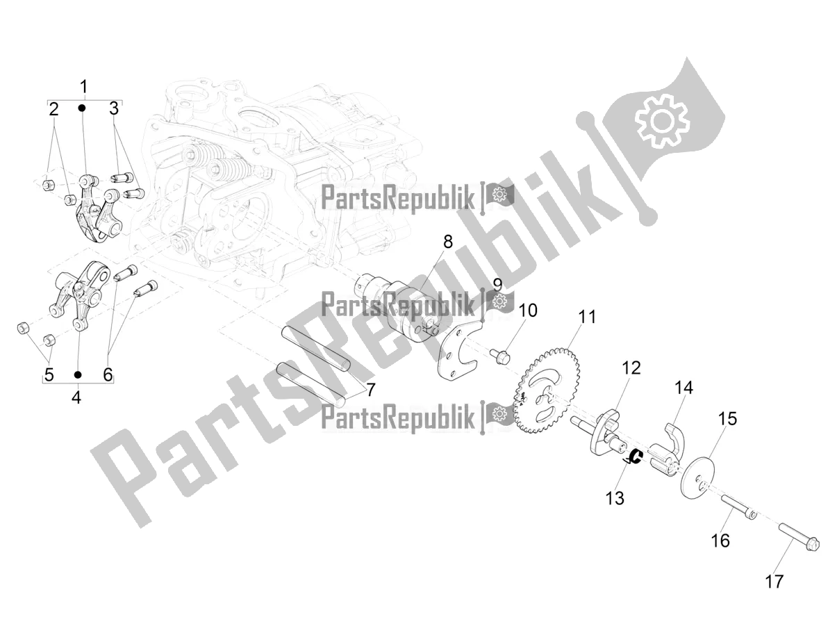 Todas las partes para Unidad De Soporte De Palancas Oscilantes de Vespa GTS 300 Super Hpe-tech 4 T/4V IE ABS 2021