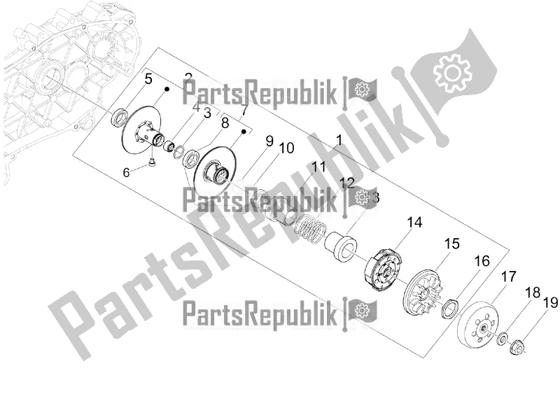 Tutte le parti per il Puleggia Condotta del Vespa GTS 300 Super IE 2016