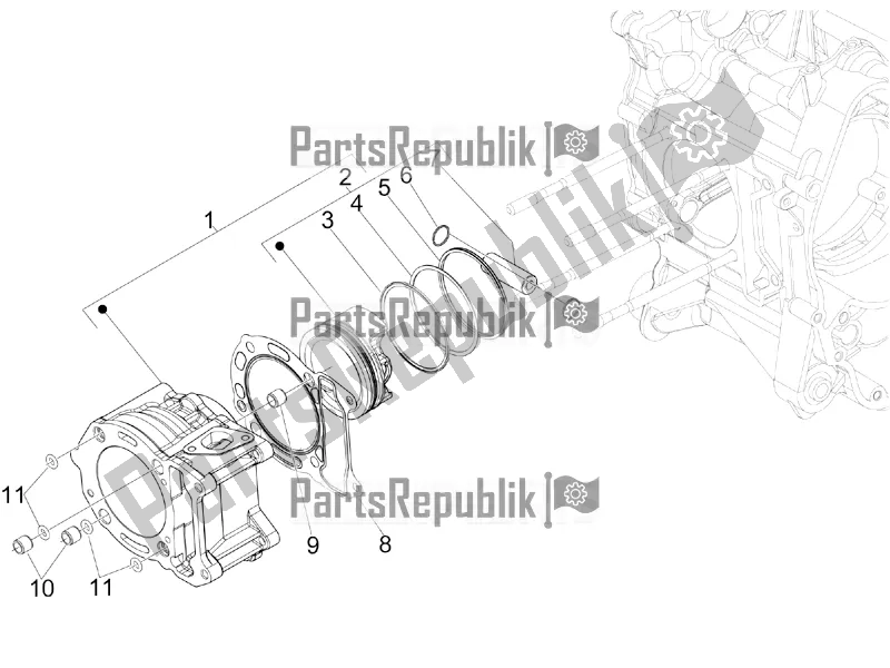 Todas las partes para Unidad De Pasador Cilindro-pistón-muñeca de Vespa GTS 300 Super IE ABS USA 2016