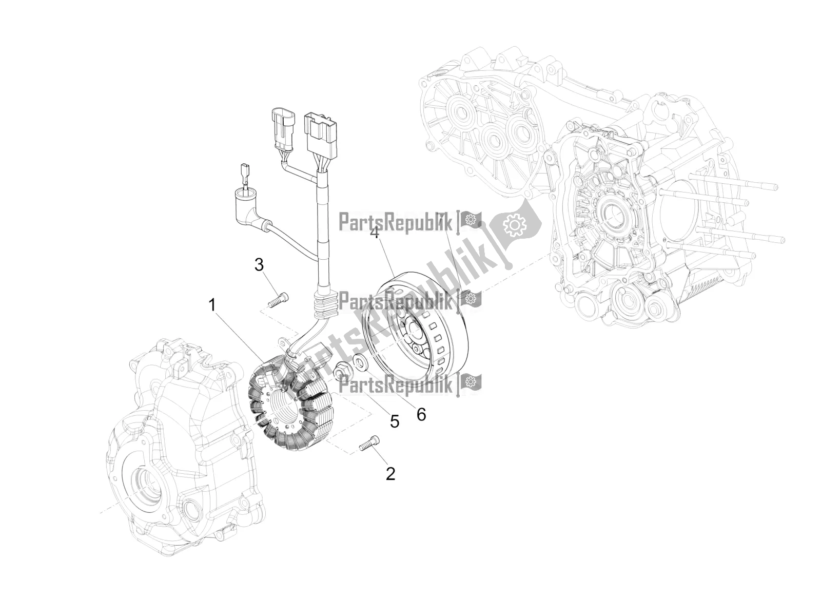 Toutes les pièces pour le Volant Magnéto du Vespa GTS 300 Super IE ABS USA 2016