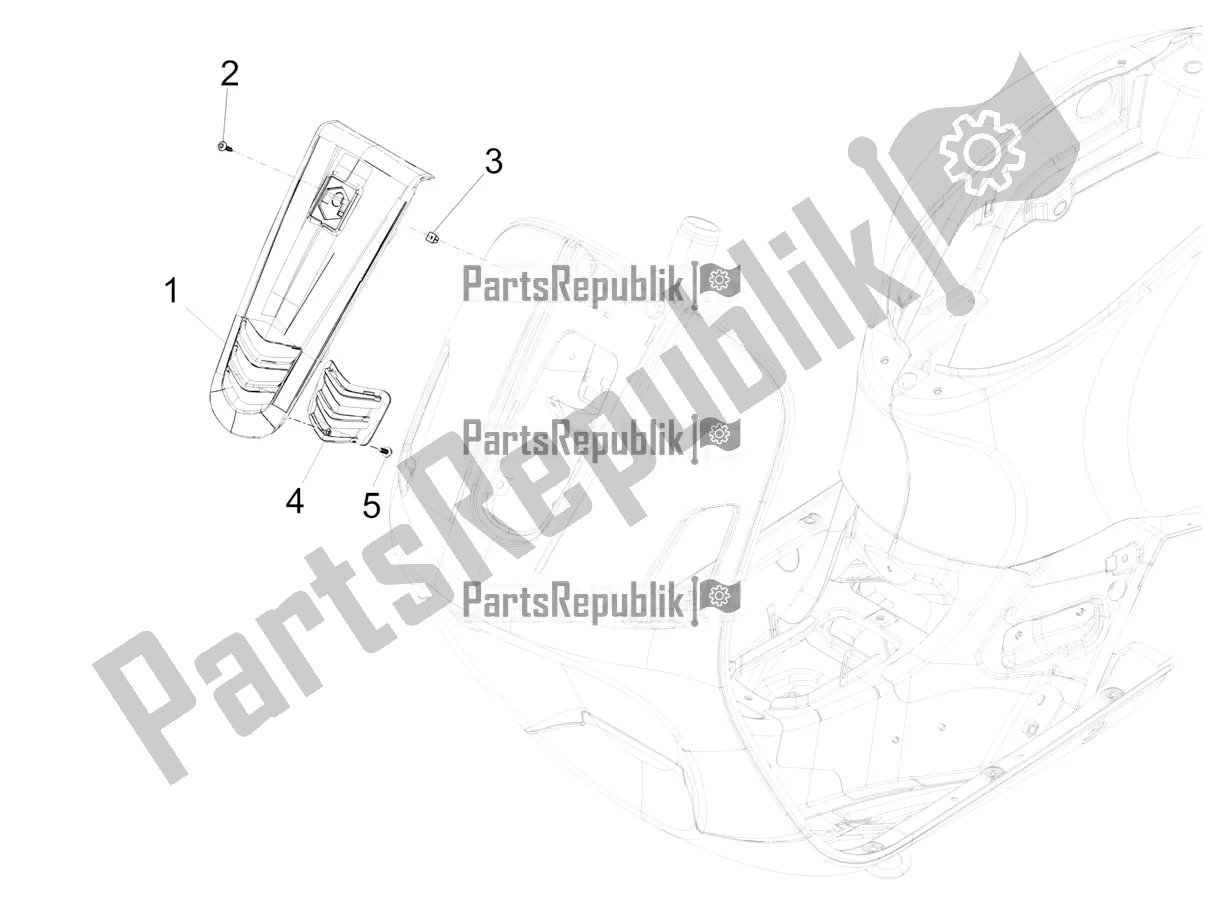 Todas las partes para Escudo Delantero de Vespa GTS 300 Super IE ABS USA 2016