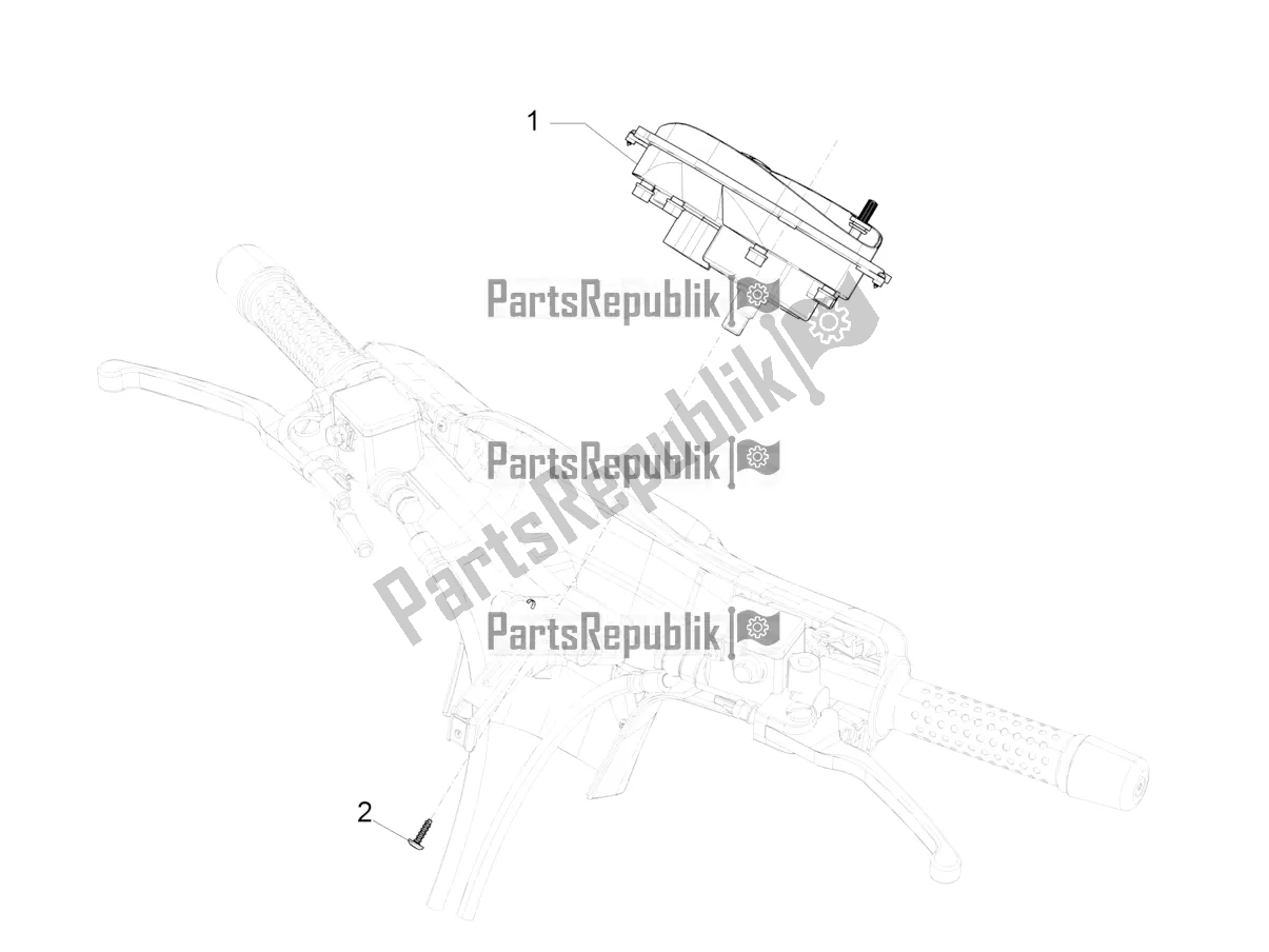 Todas las partes para Combinación De Medidor - Cruscotto de Vespa GTS 300 Super IE ABS USA 2016
