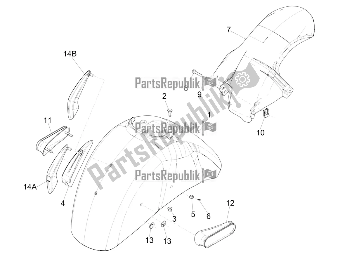 Toutes les pièces pour le Logement De Roue - Garde-boue du Vespa GTS 300 Super IE ABS USA 2016