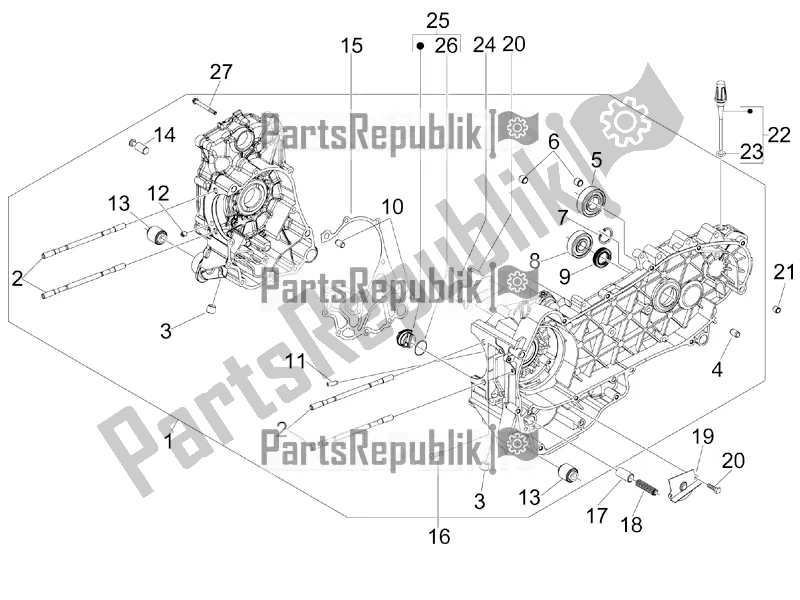 Toutes les pièces pour le Carter du Vespa GTS 300 Super IE ABS USA 2017