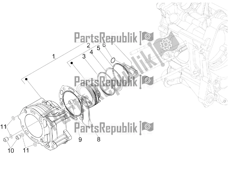 Todas las partes para Unidad De Pasador Cilindro-pistón-muñeca de Vespa GTS 300 Super IE ABS USA 2017