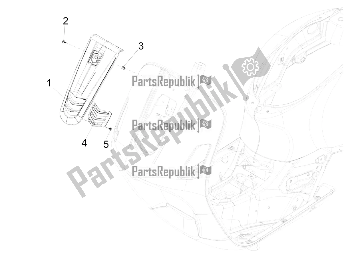 Todas las partes para Escudo Delantero de Vespa GTS 300 Super IE ABS USA 2017