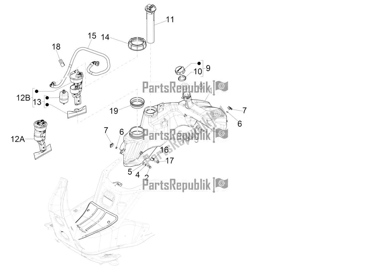 Toutes les pièces pour le Réservoir D'essence du Vespa GTS 300 Super IE ABS USA 2017