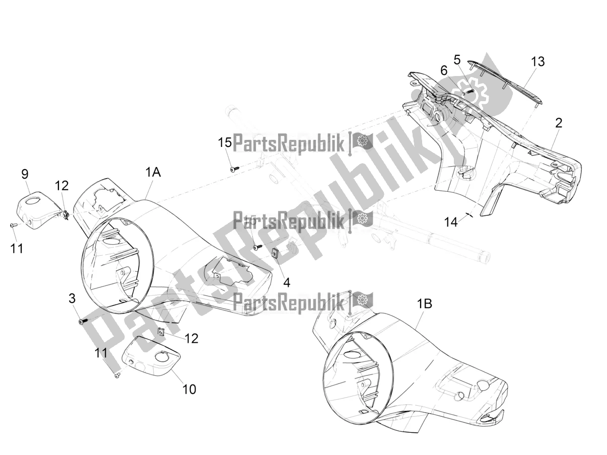 Toutes les pièces pour le Couvertures De Guidon du Vespa GTS 300 Super IE ABS USA 2017