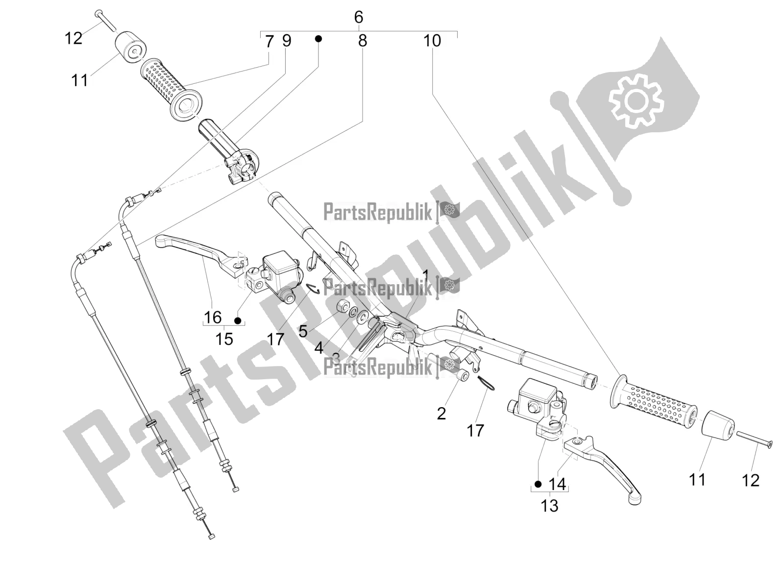 Toutes les pièces pour le Guidon - Master Cil. Du Vespa GTS 300 Super IE ABS USA 2017